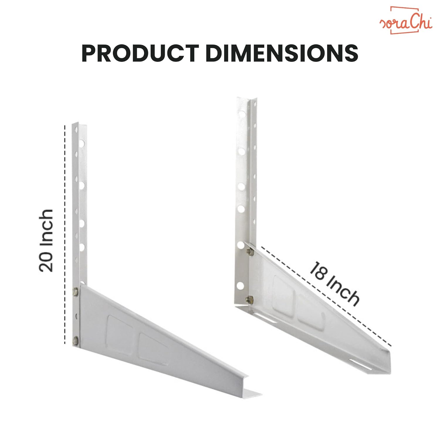 SoraChi Heavy-Duty Metal Wall Mounting Bracket for 1-2 Ton AC Outdoor Unit Shelf Bracket 127cm x 40.64cm Shelf Bracket (Iron)