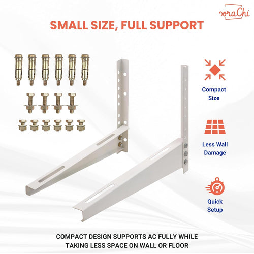 SoraChi Heavy-Duty Metal Wall Mounting Bracket for 1-2 Ton AC Outdoor Unit Shelf Bracket 127cm x 40.64cm Shelf Bracket (Iron)