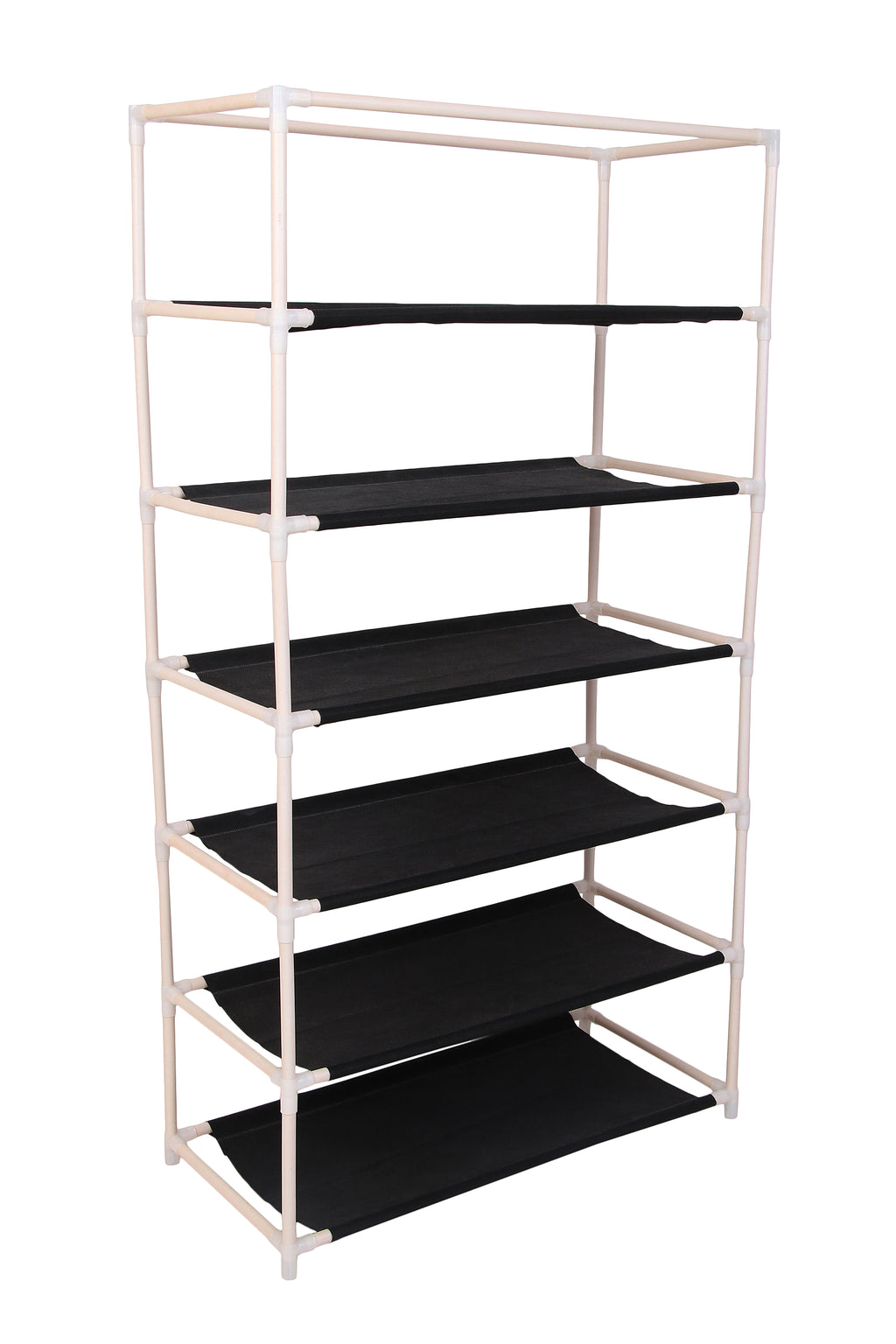 SoraChi A6 Black Plastic Shoe Stand (Black, 6 Shelves, DIY(Do-It-Yourself))