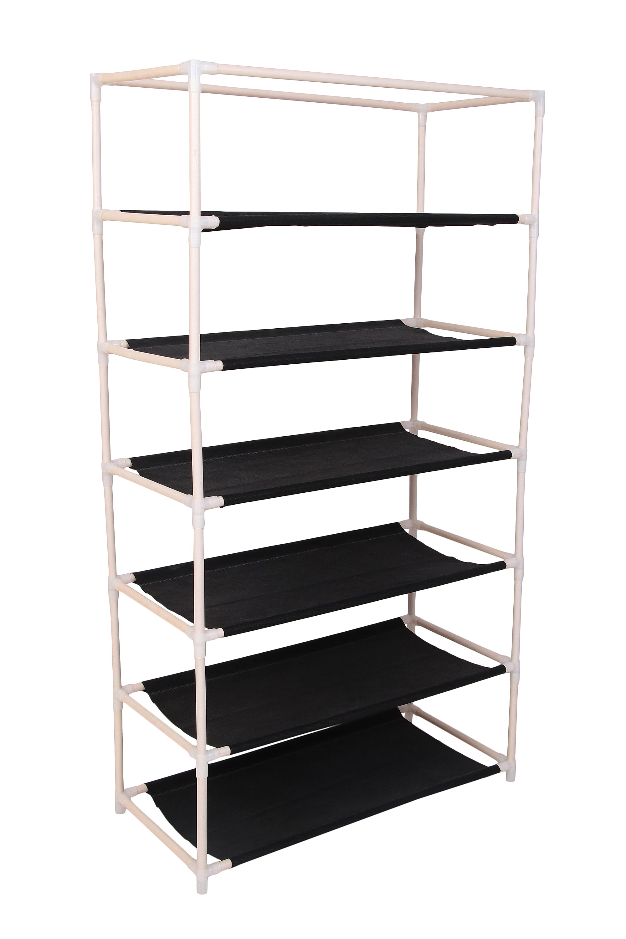 SoraChi A6 Black Plastic Shoe Stand (Black, 6 Shelves, DIY(Do-It-Yourself))